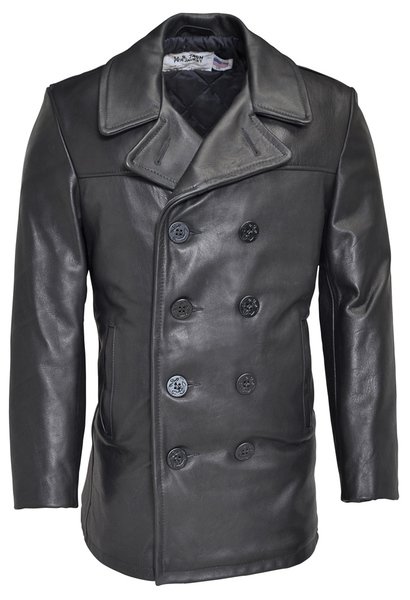 Leather Naval Pea Coat, Military Clothing