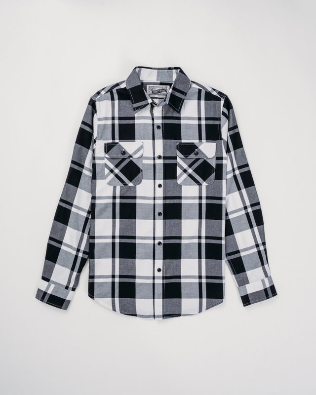 black plaid shirt -front